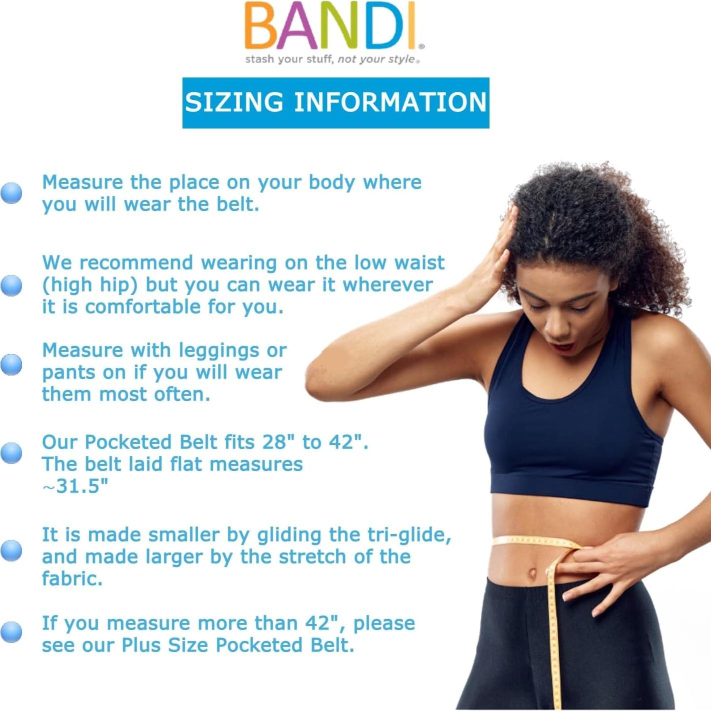 Cinturón con Bolsillos BANDI para Mujeres - Negro, Ajustable, Bloqueo RFID