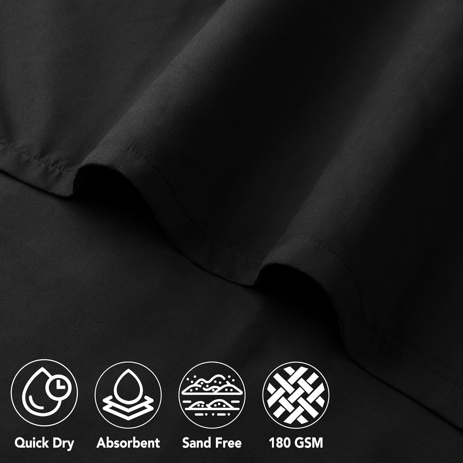 Poncho de Surf SUN CUBE Negro con Capucha y Bolsillo