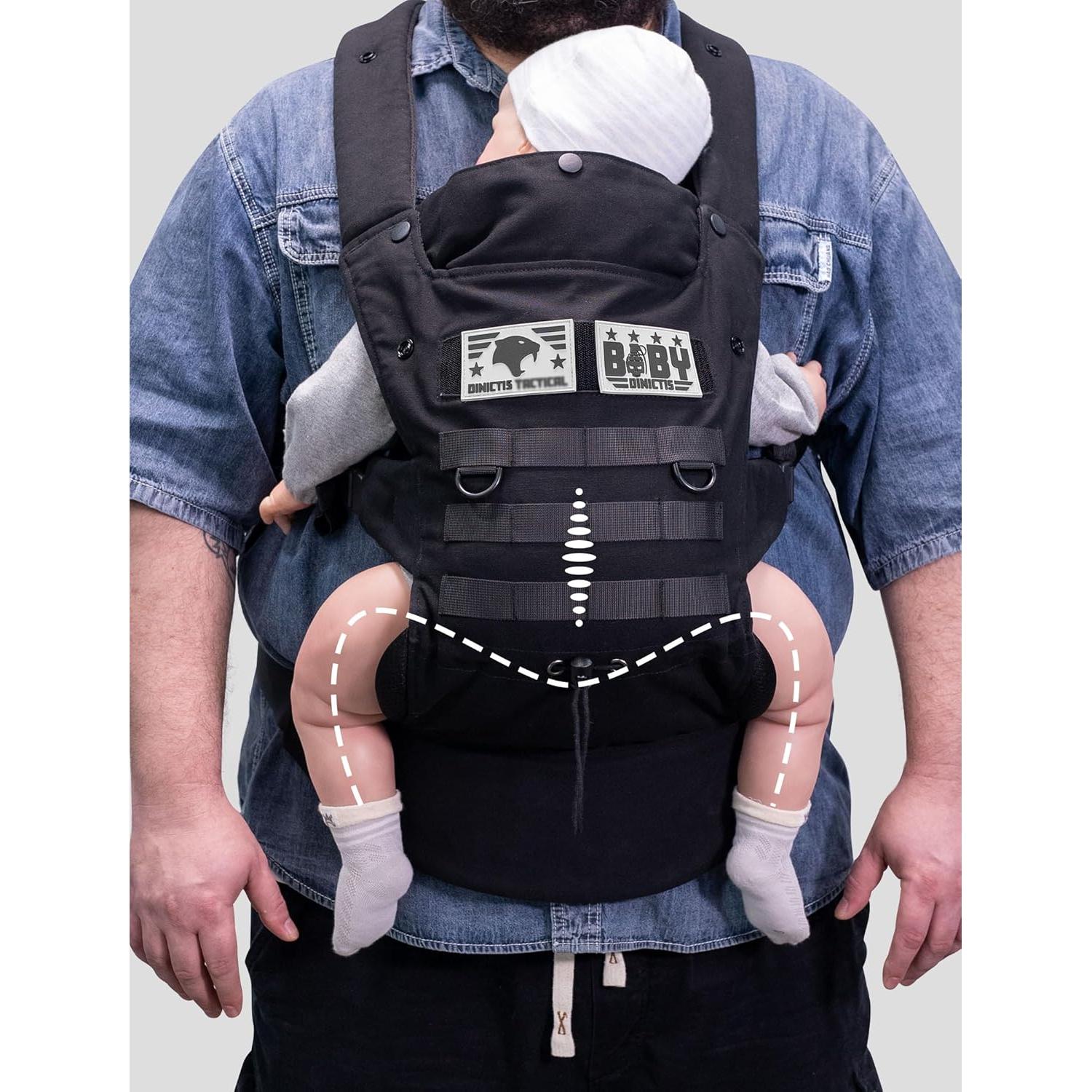 Portabebés Ergonomico Dinictis Negro Soporte Lumbar 3.6-15 kg