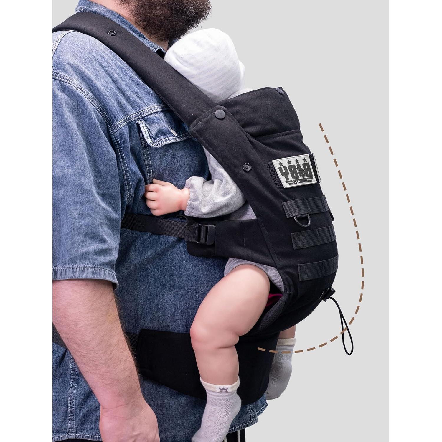 Portabebés Ergonomico Dinictis Negro Soporte Lumbar 3.6-15 kg