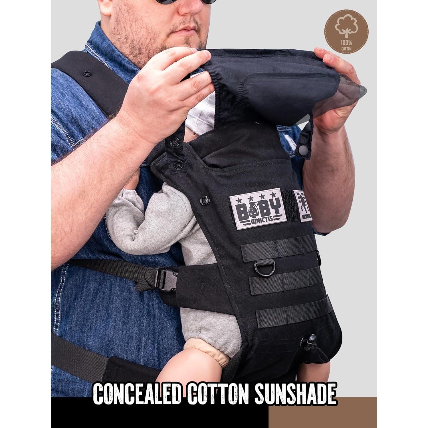 Portabebés Ergonomico Dinictis Negro Soporte Lumbar 3.6-15 kg