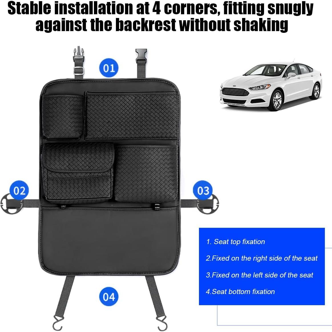 Organizador de Asiento Trasero de Coche TNAIYH 2PCS Beige