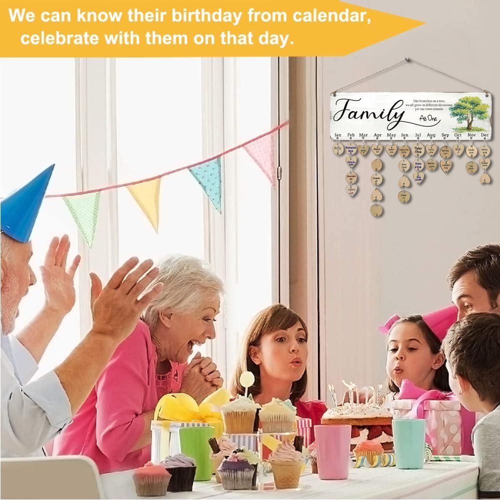 Tablero de Cumpleaños Familiar de Madera WISIEW 40x12cm