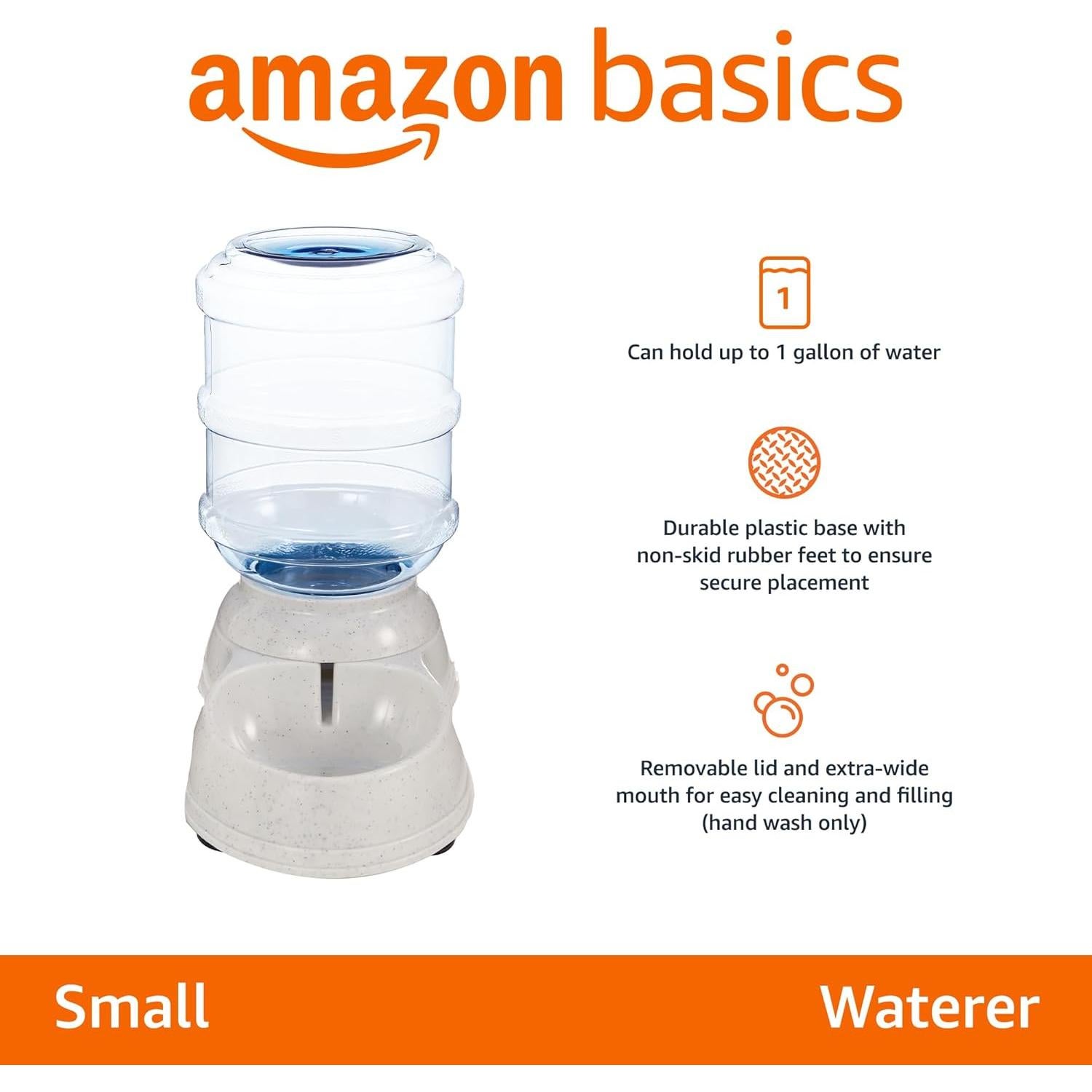 Dispensador de Agua para Mascotas Amazon Basics 3.79L Gris