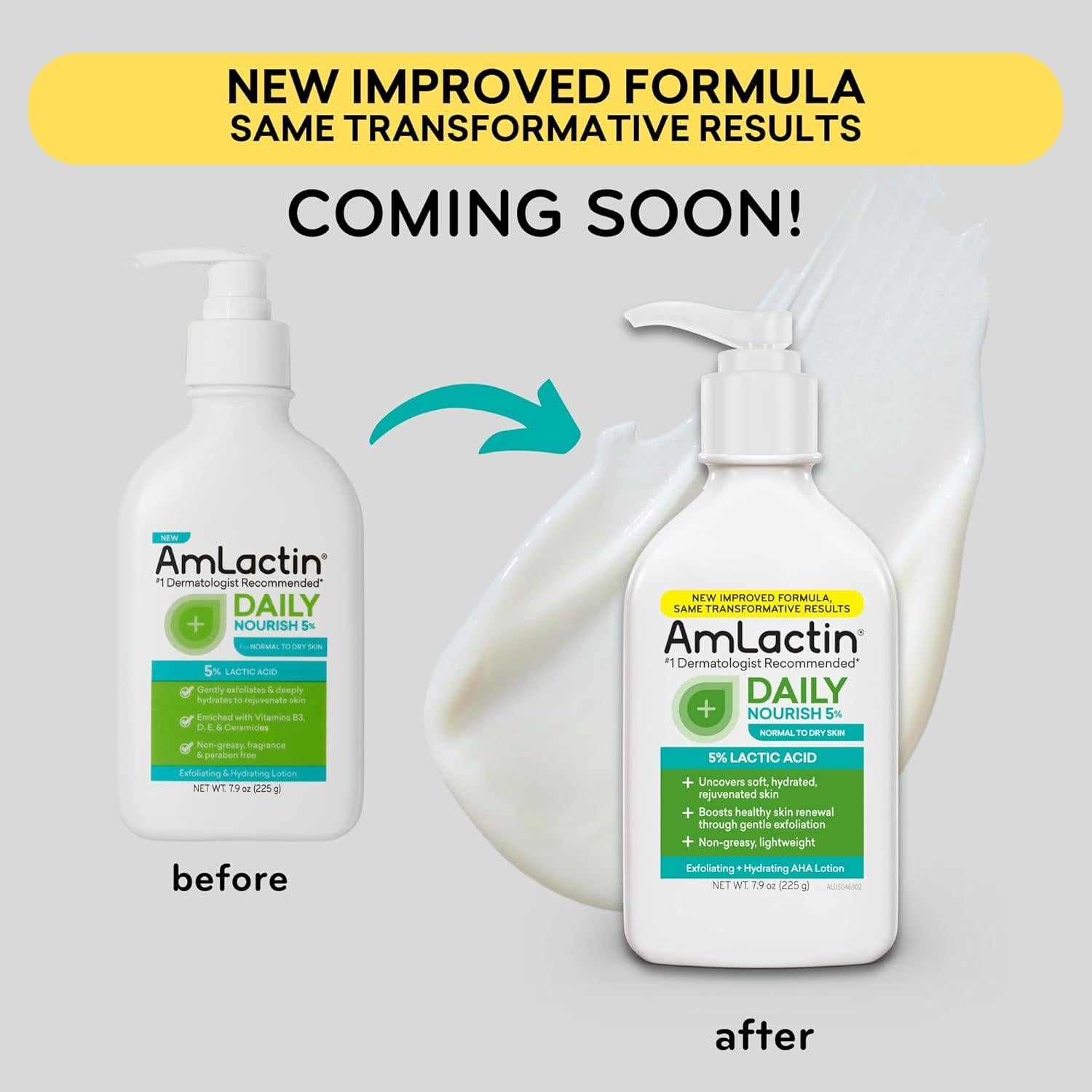 Loción Corporal AmLactin Daily Nourish 5% - 221 g Exfoliante e Hidratante