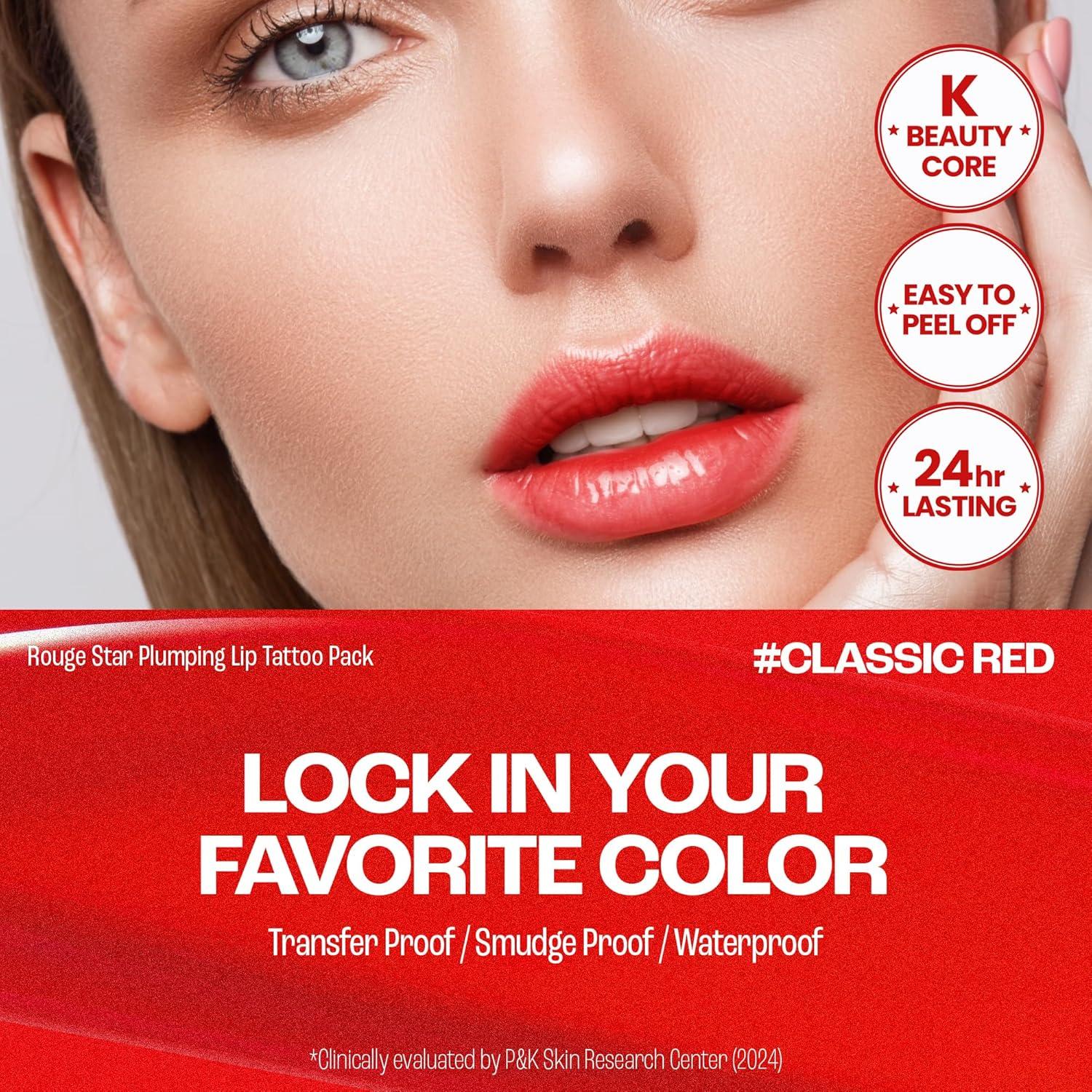 Tatuaje de Labios Voluminizador Rouge Star 4.8g Rojo Clásico