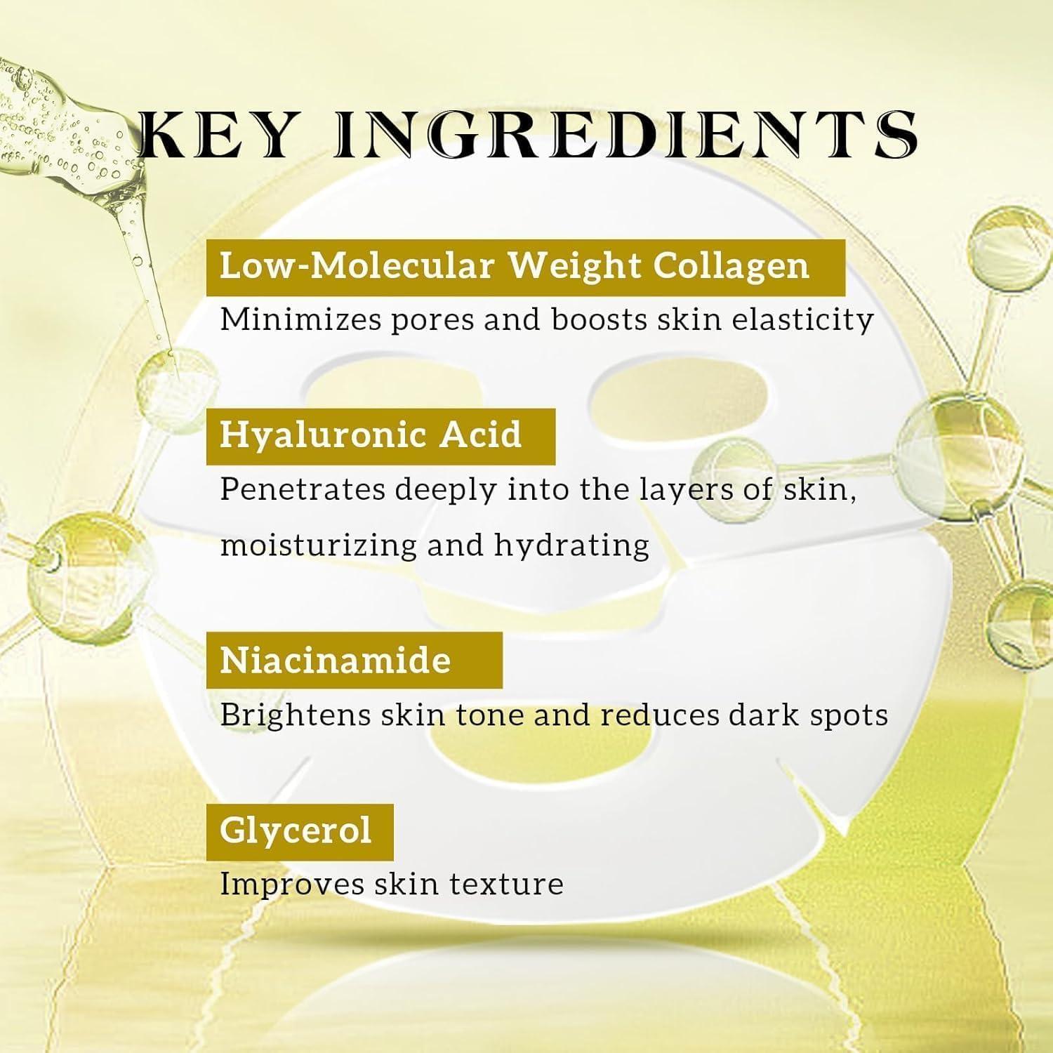 Máscara Facial de Colágeno Bio-Collagen Real Deep - 17 Paquetes