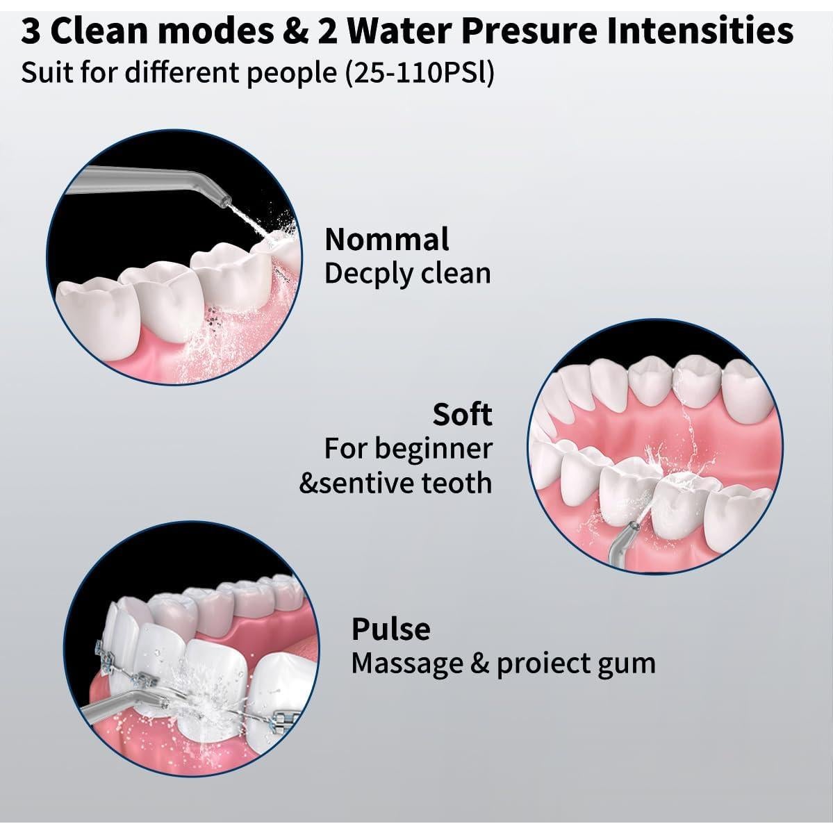 Irrigador Oral Portátil HUACO CARE H200 con 3 Modos y 2 Tanques