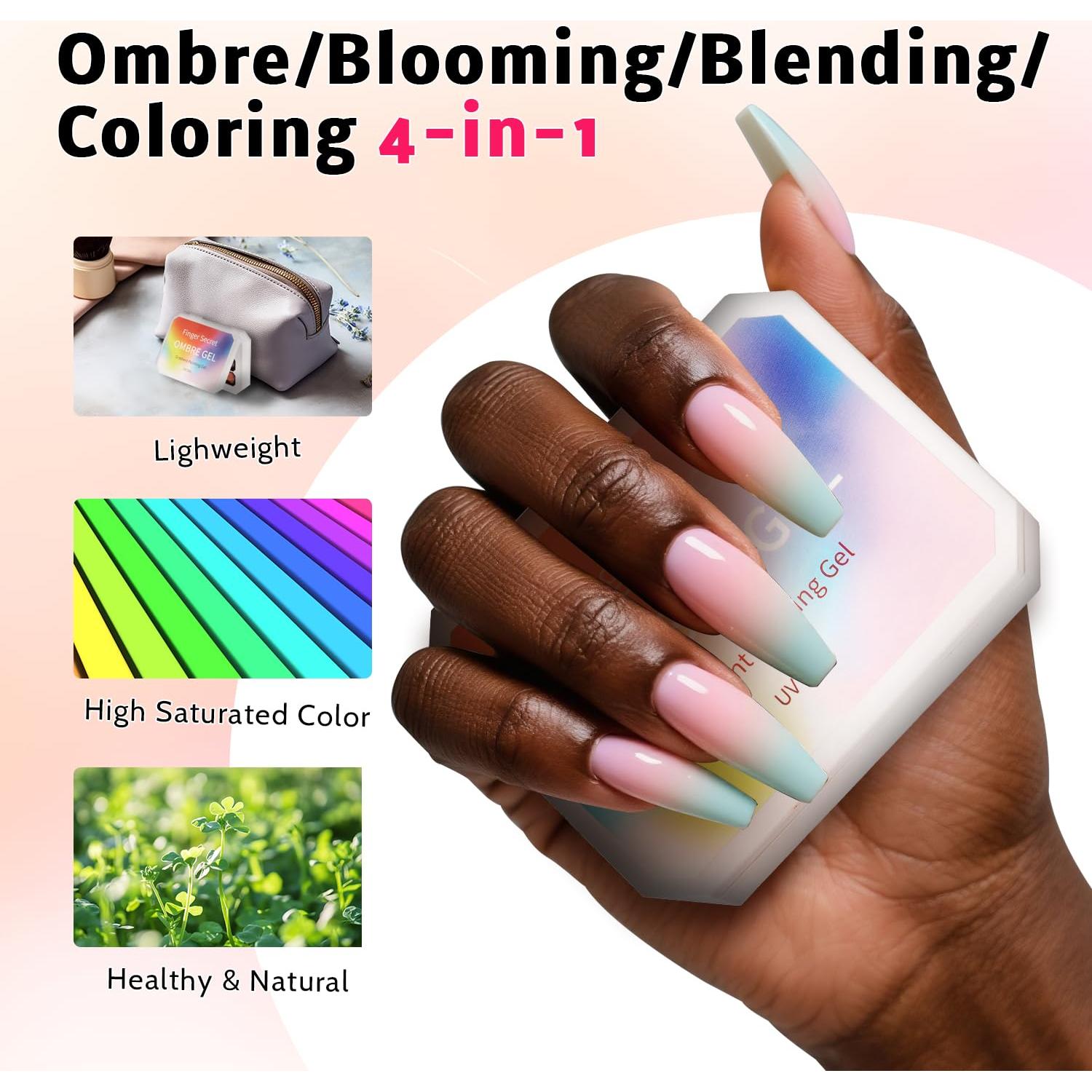 Gel de Uñas Ombre Karroy 16 Colores, Curado UV/LED