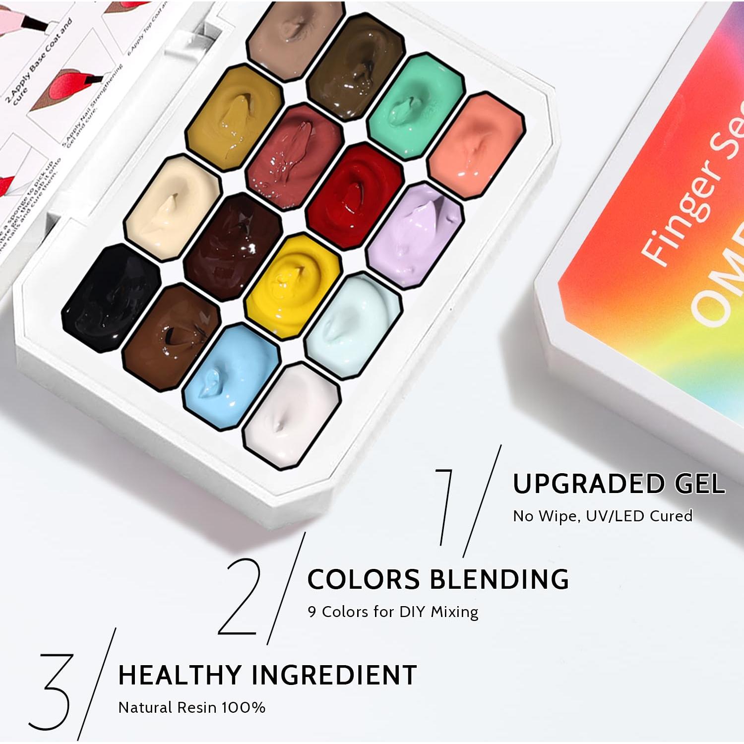 Gel de Uñas Ombre Karroy 16 Colores, Curado UV/LED