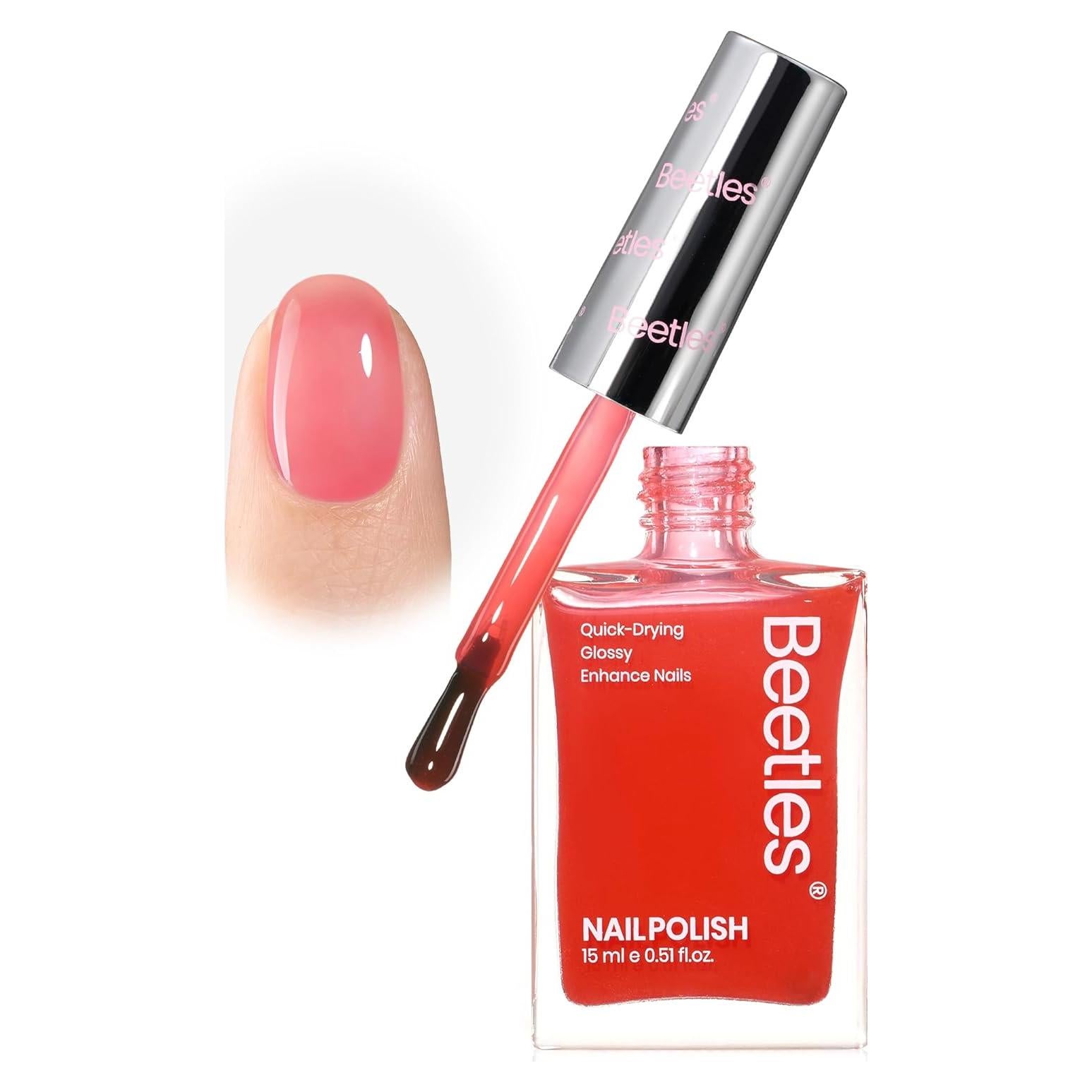 Esmalte de Uñas Beetles Rojo 15ml Secado Rápido Sin UV