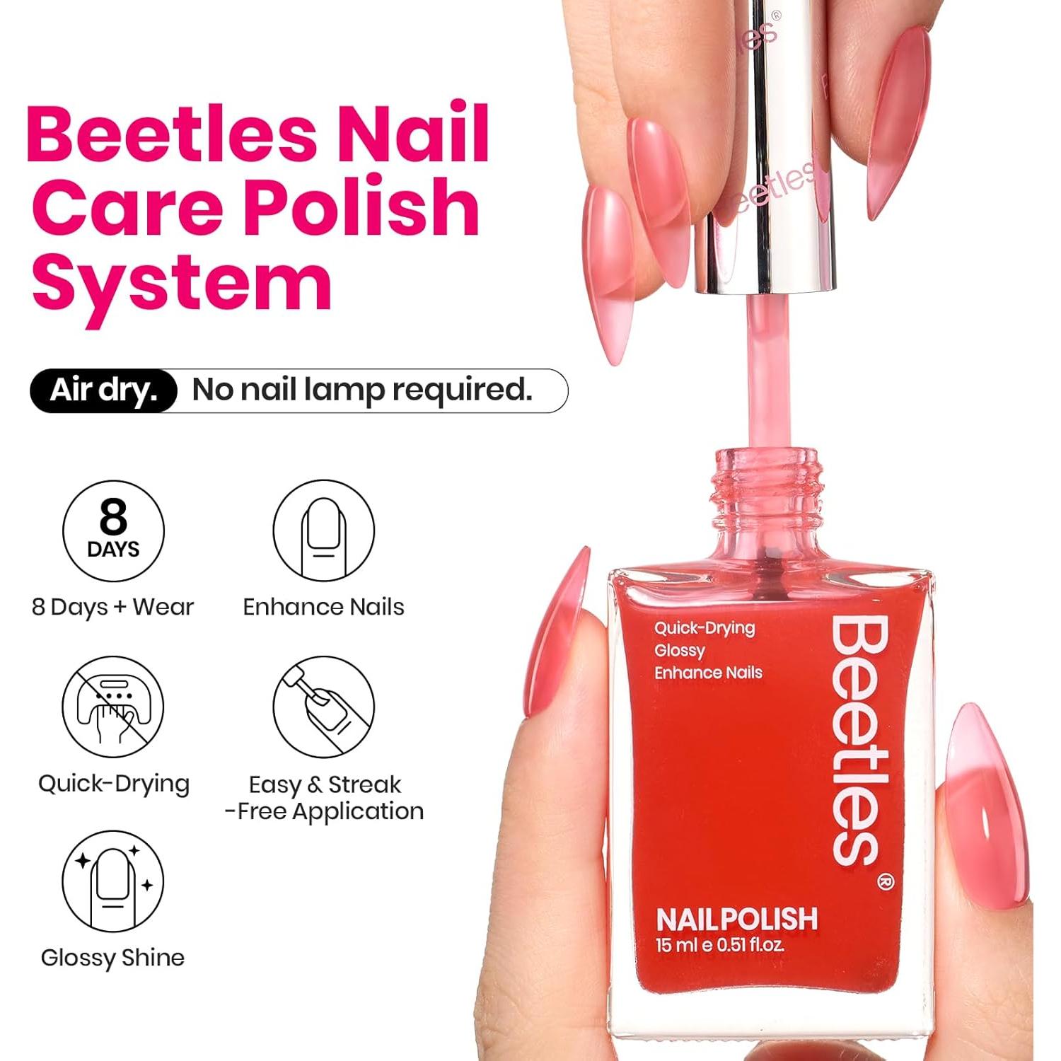 Esmalte de Uñas Beetles Rojo 15ml Secado Rápido Sin UV