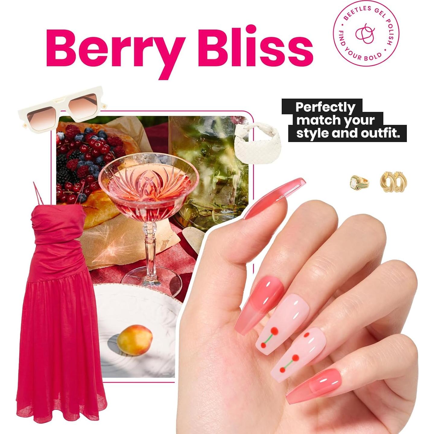 Esmalte de Uñas Beetles Rojo 15ml Secado Rápido Sin UV