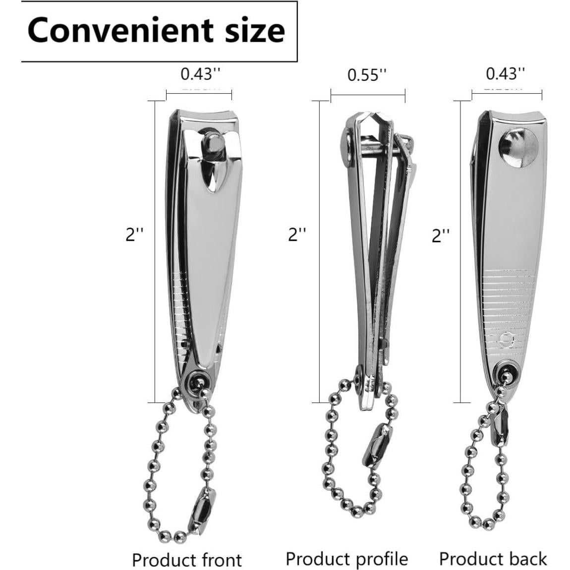 Cortadores de Uñas de Acero Inoxidable QPOIBSD - 3 Piezas