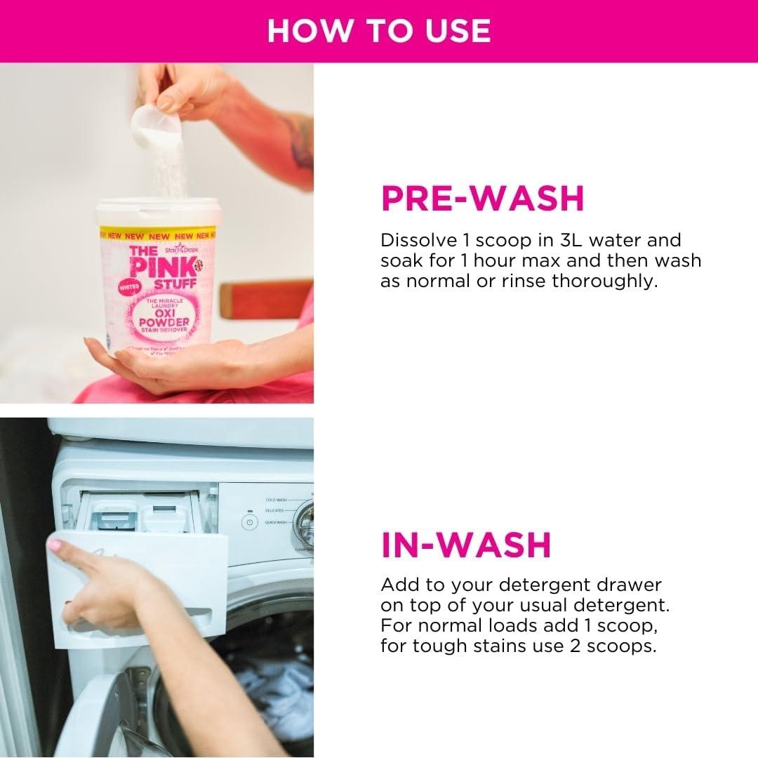 Quitamanchas Milagroso Oxi The Pink Stuff 1 kg para Ropa Blancos
