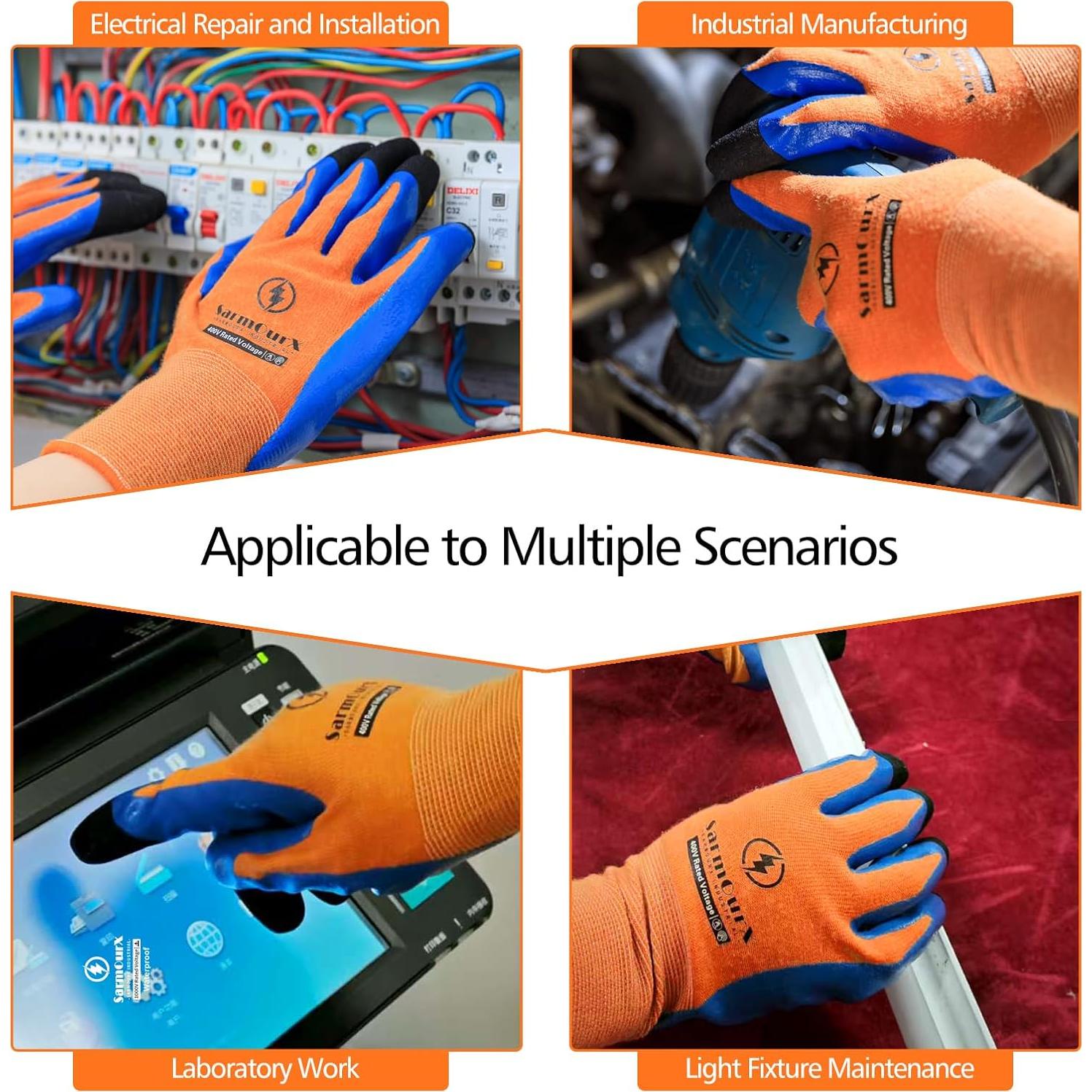 Guantes Aislantes 400V Naranja - Impermeables y Antideslizantes