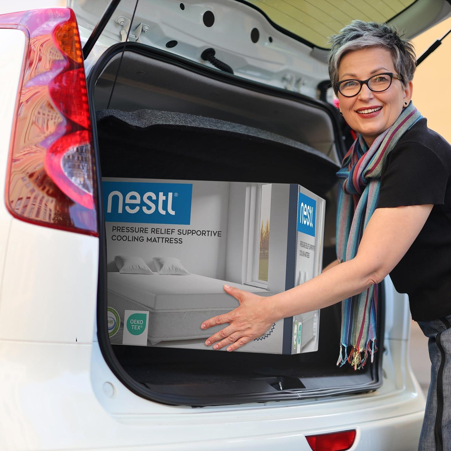 Colchón Individual Nestl de Espuma Viscoelástica 30 cm Té Verde