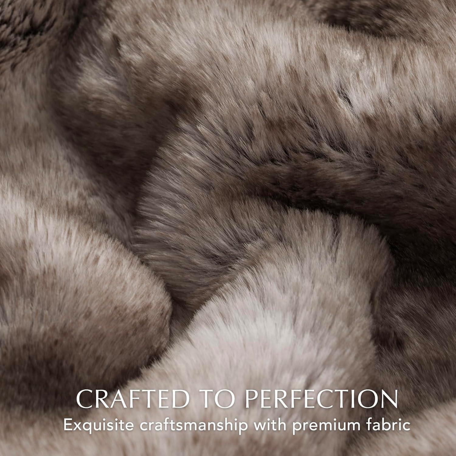 Manta de Falso Pelo Ultra Suave Evergracehome 127x152cm Marrón