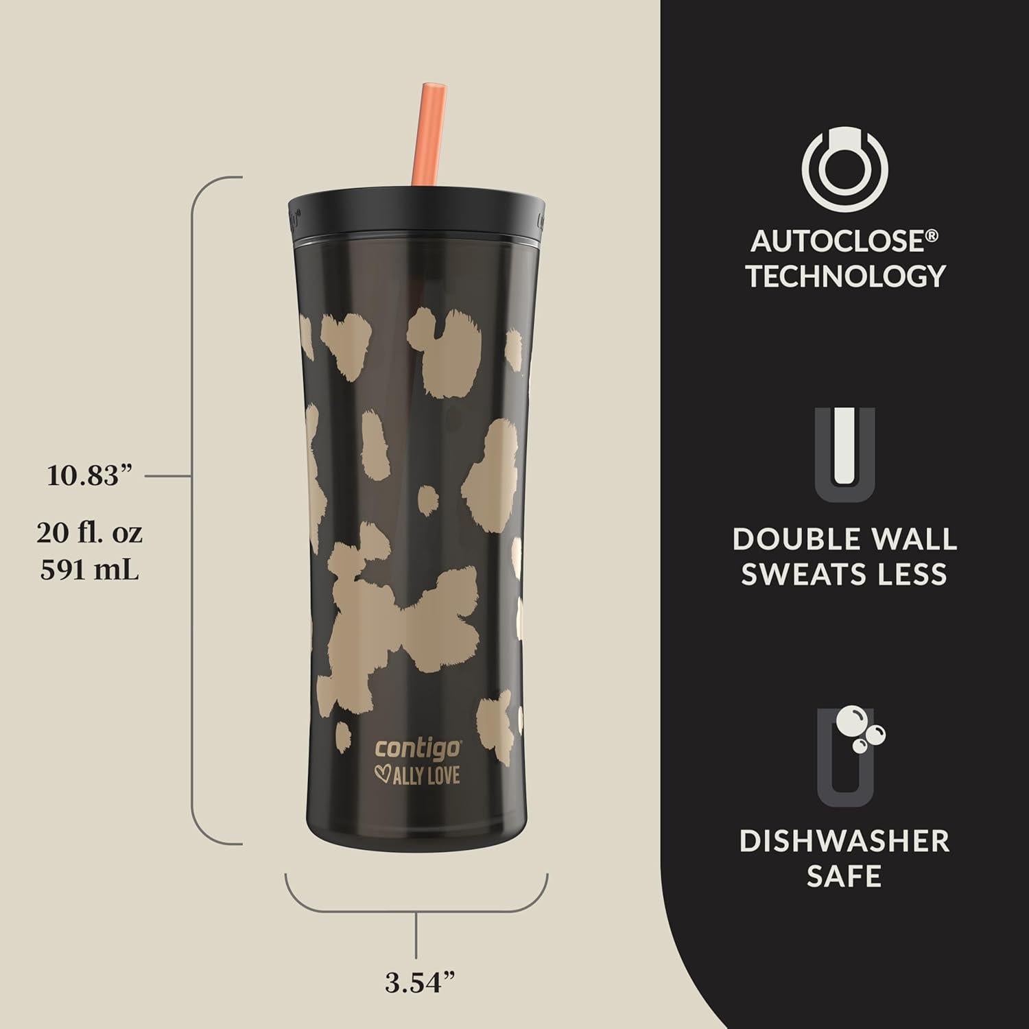 Tumbler Contigo Streeterville Ally Love 20oz Regaliz a Prueba de Fugas