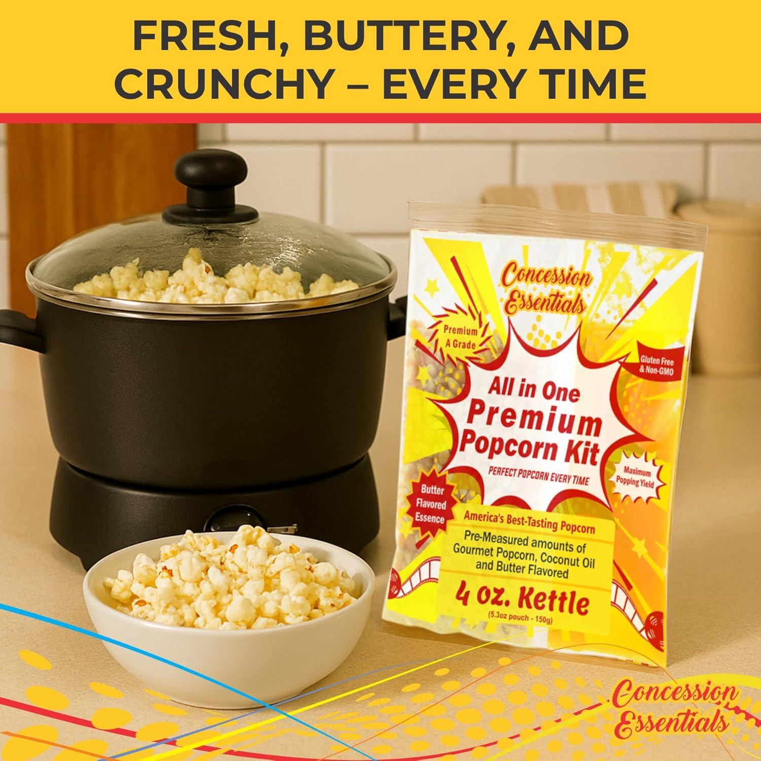 Paquetes de Palomitas de Maíz 4oz Concession Essentials - Caja 12