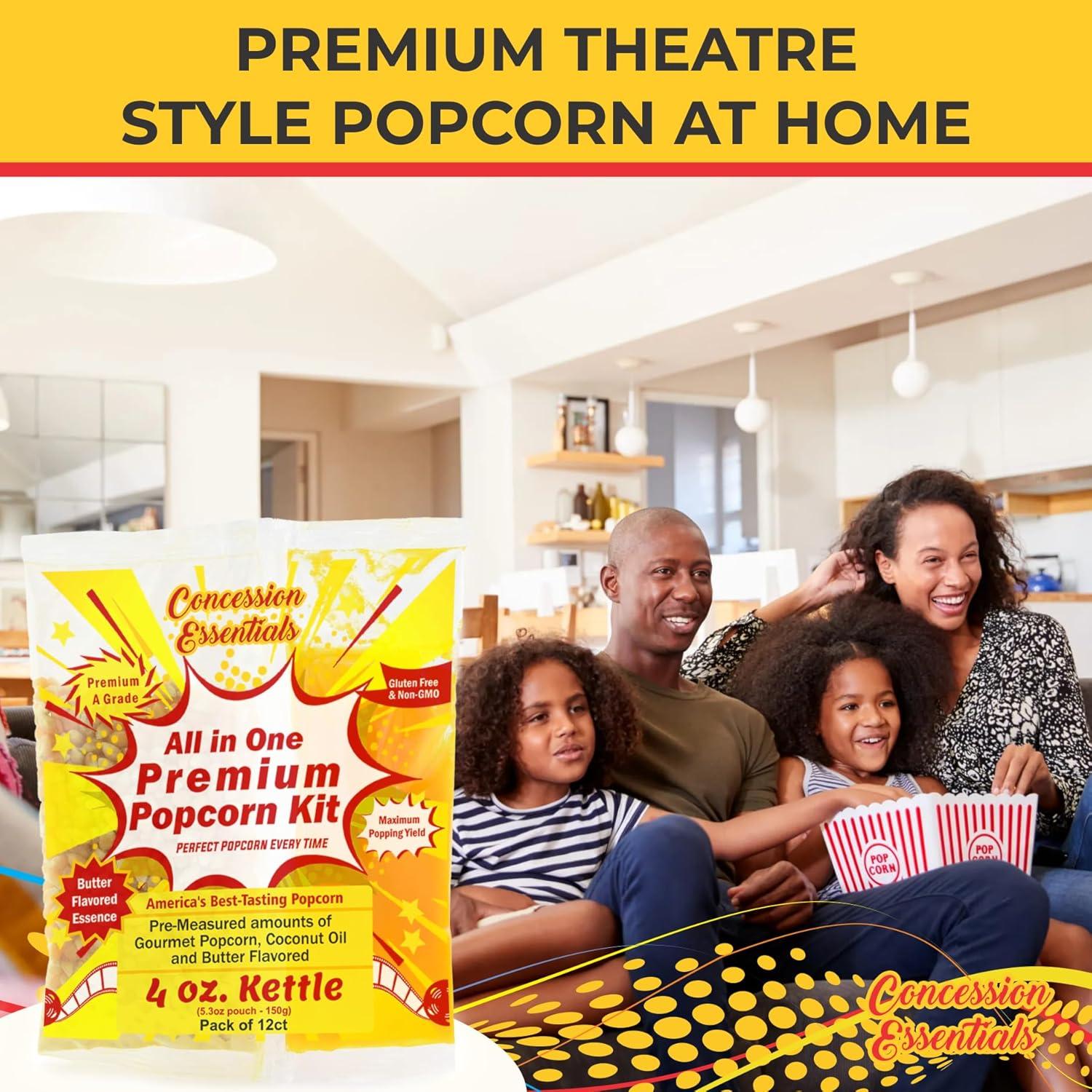 Paquetes de Palomitas de Maíz 4oz Concession Essentials - Caja 12