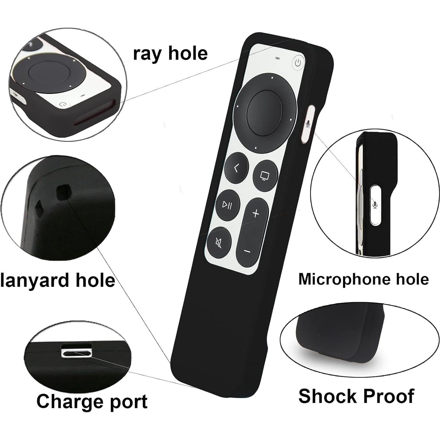 Funda de Silicona para Control Remoto Apple TV 4K - Negro