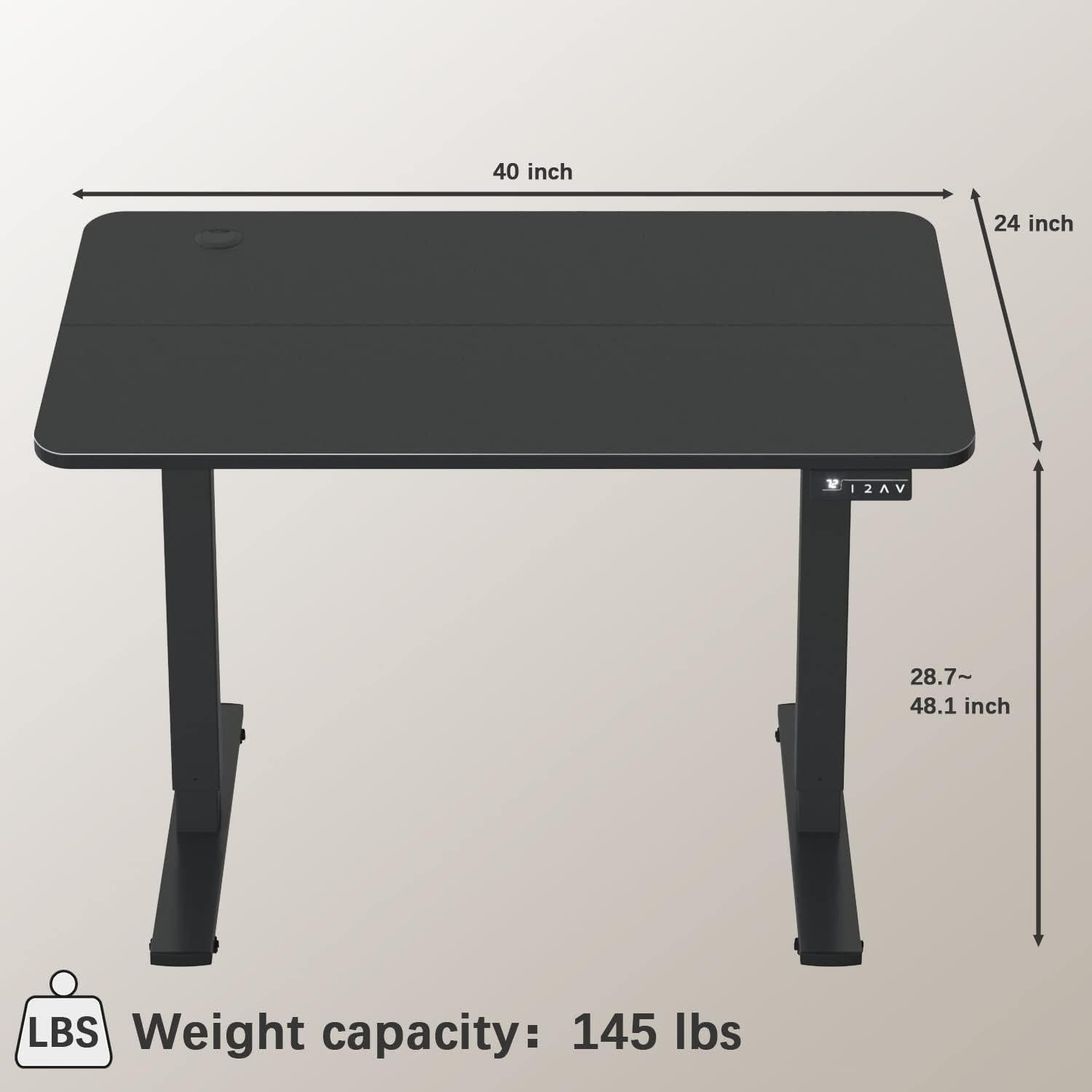 Escritorio de pie ajustable Furmax 101.6x61cm eléctrico negro