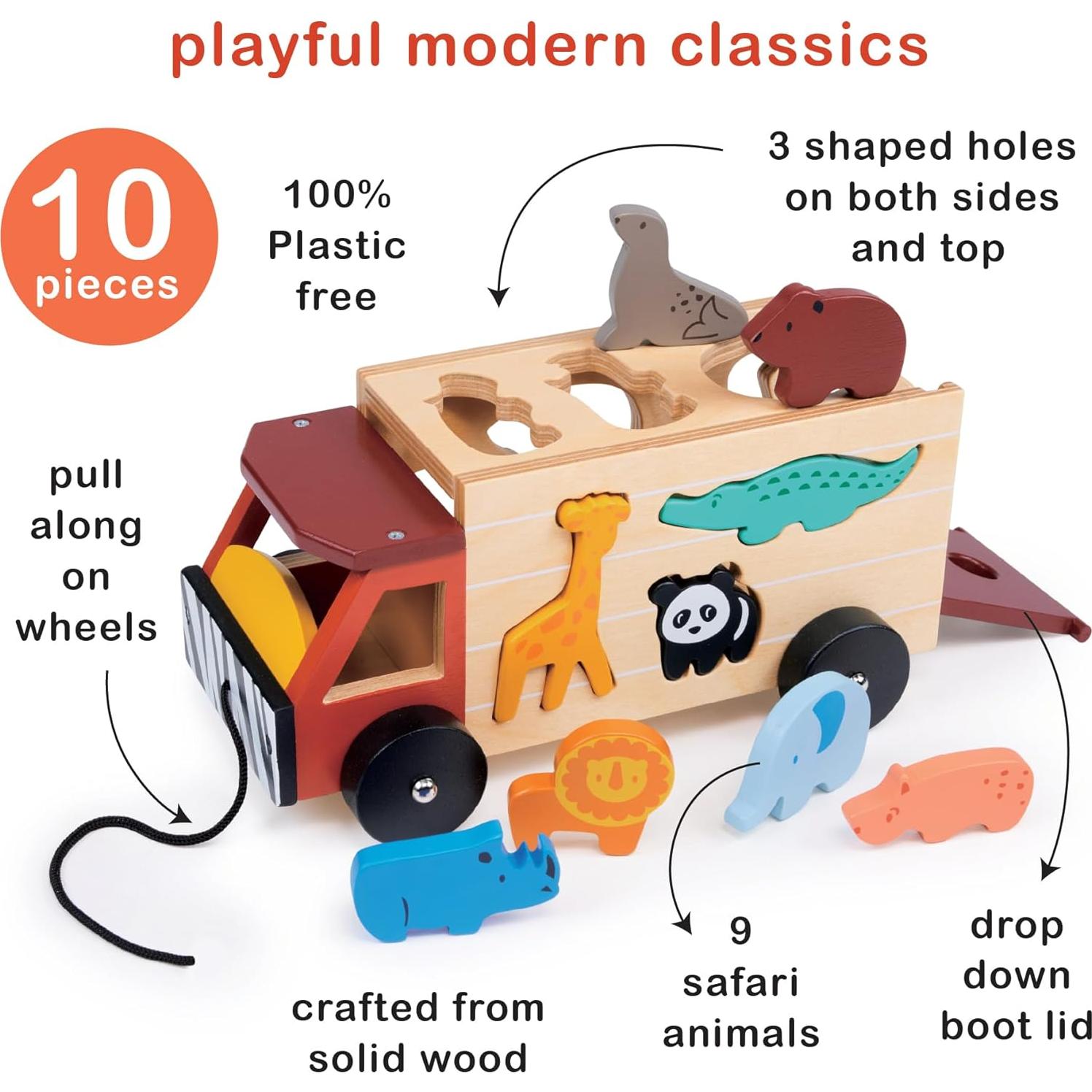 Camión de Juguete Clasificador de Formas Mentari Safari 23x12.5cm