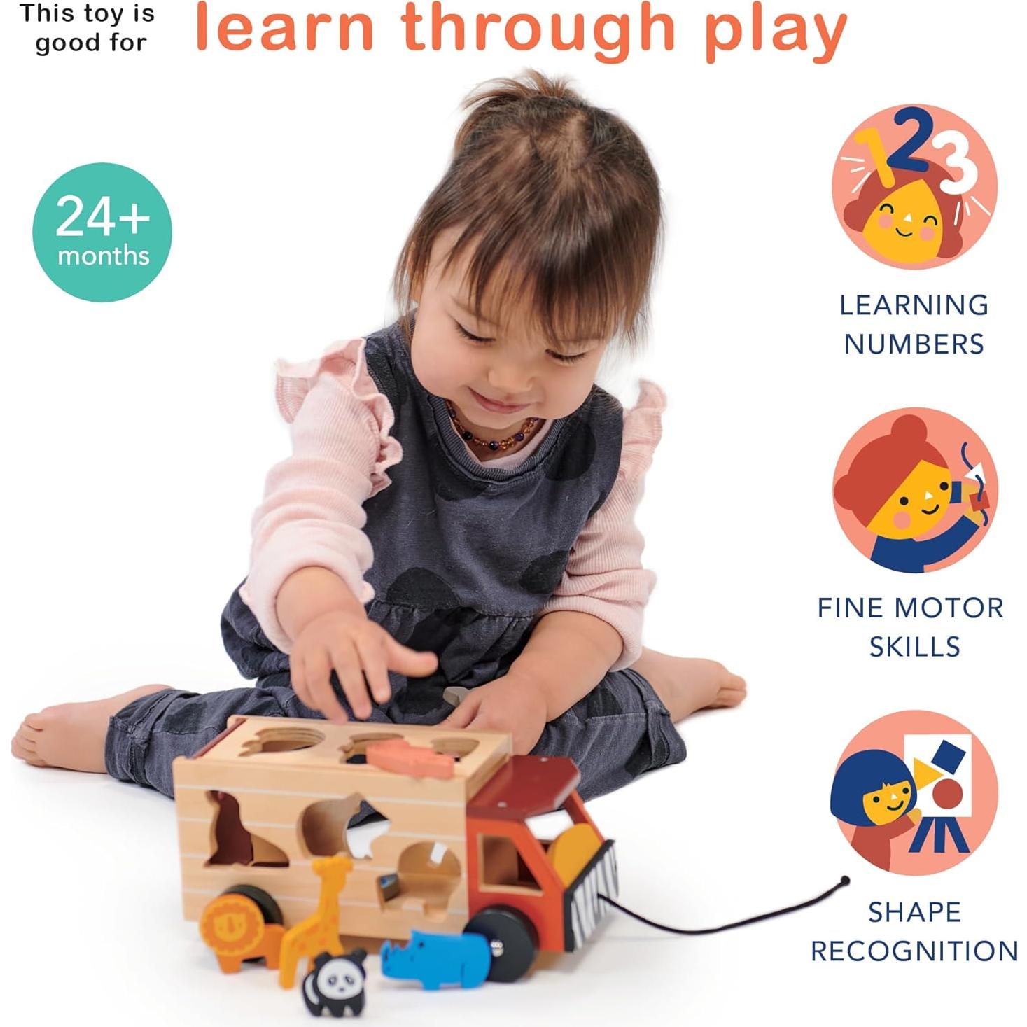 Camión de Juguete Clasificador de Formas Mentari Safari 23x12.5cm