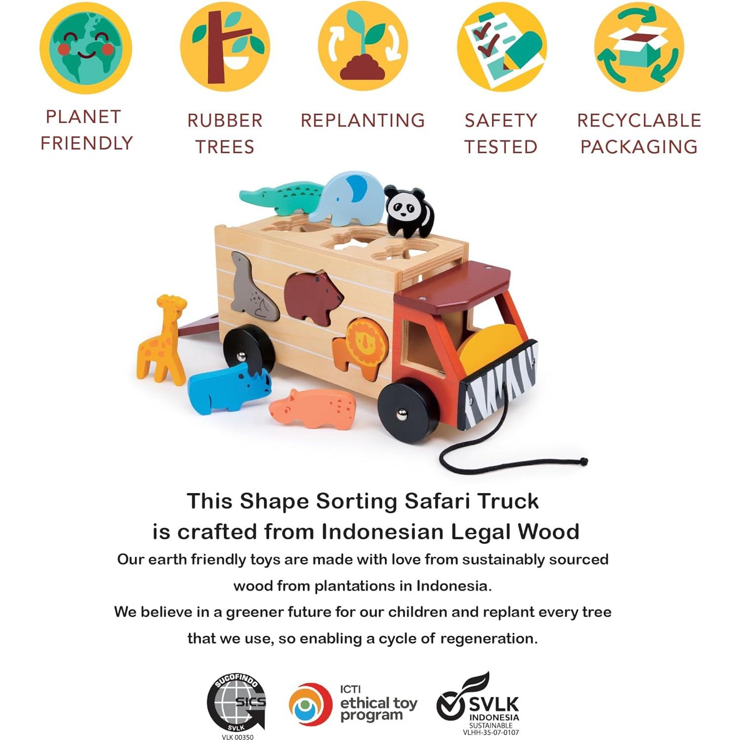 Camión de Juguete Clasificador de Formas Mentari Safari 23x12.5cm