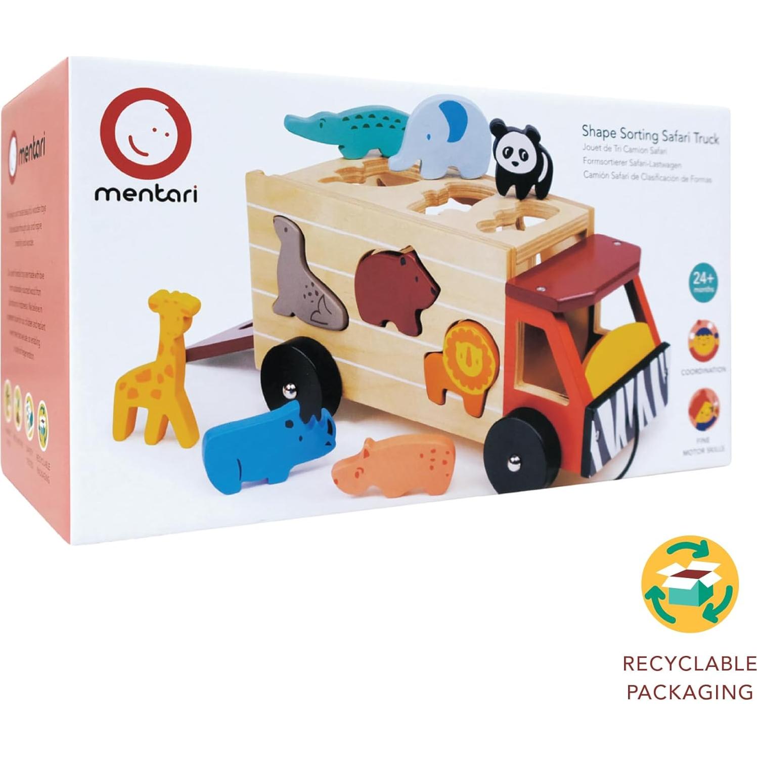 Camión de Juguete Clasificador de Formas Mentari Safari 23x12.5cm