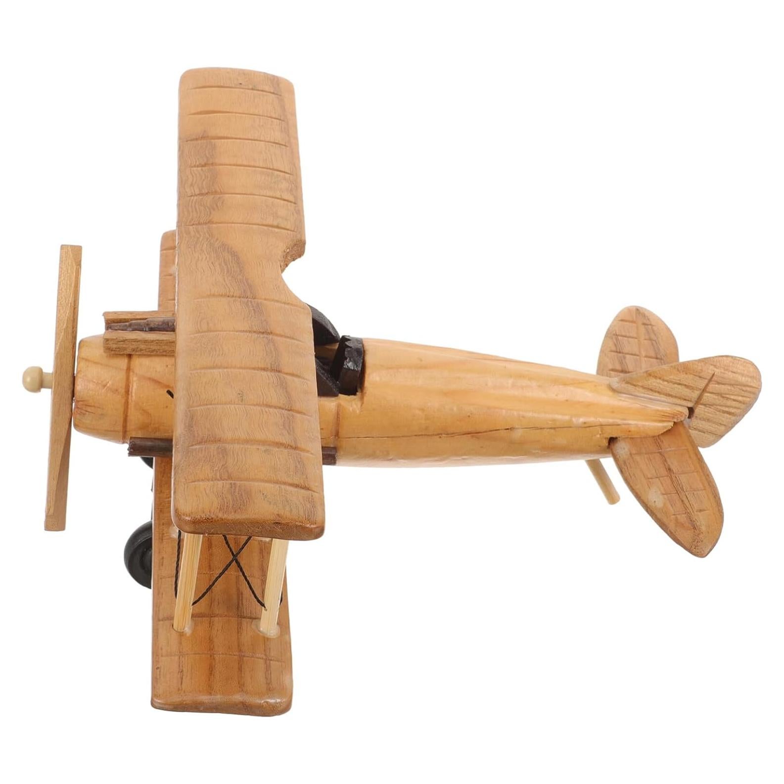 Modelo de avión de madera Garneck 20x20 cm decoración vintage