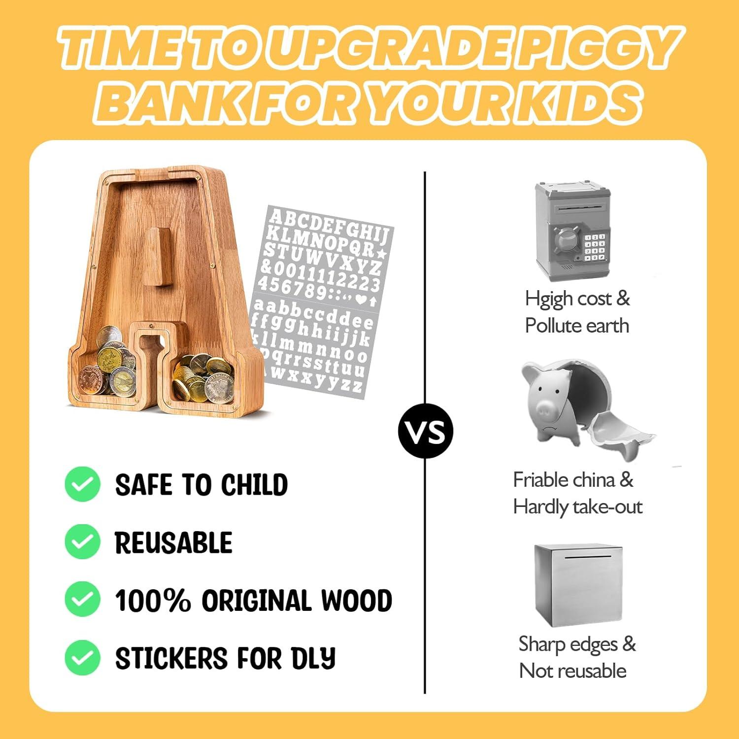 Alcancía de Letras de Madera KMC 22.86 cm Personalizada