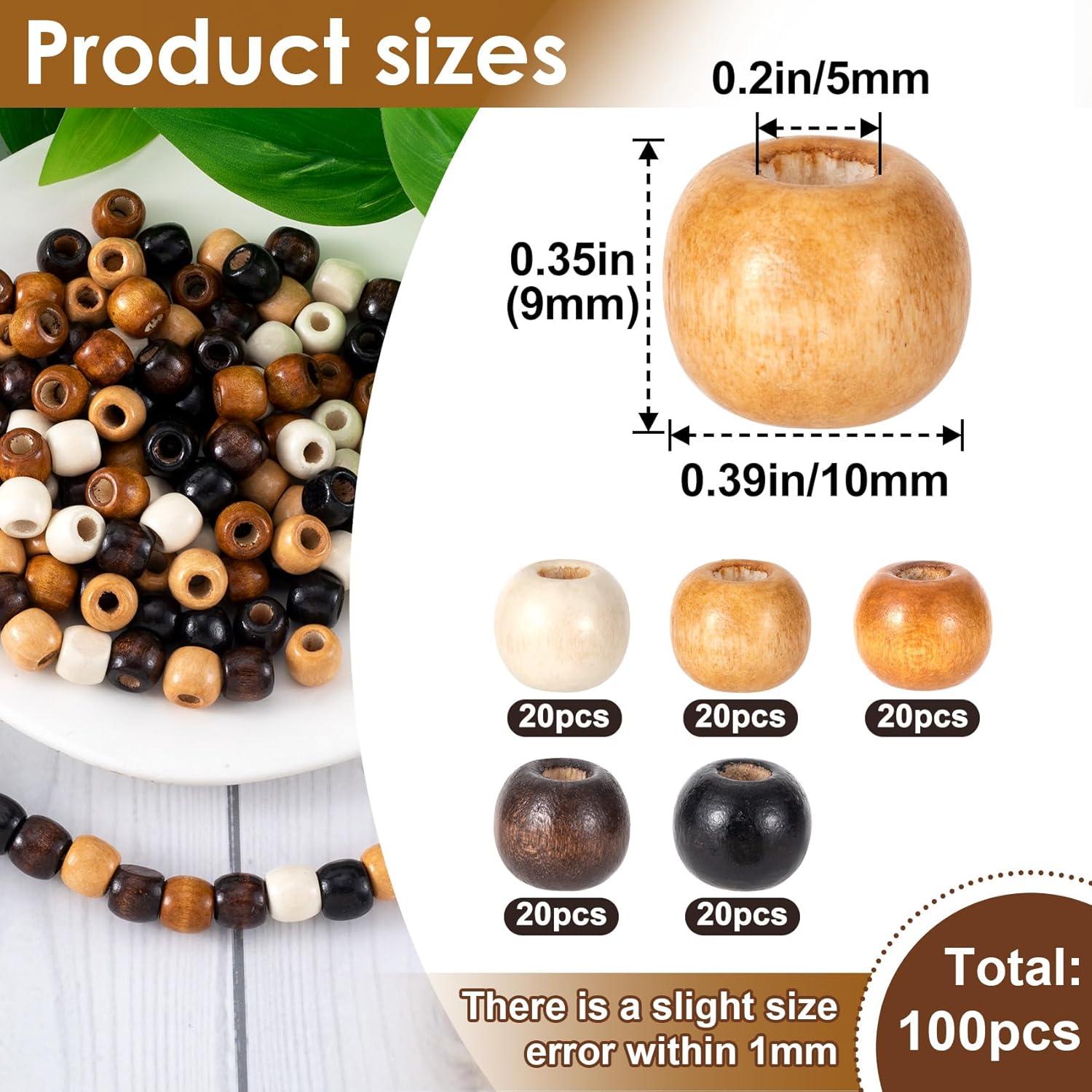 100 Perlas de Madera Vintage Pndeyo 9x10mm para Joyería DIY