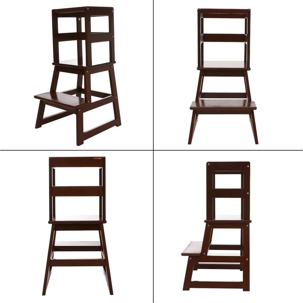 Escalera de Cocina SDADI para Niños 1-3 Años Madera Espresso