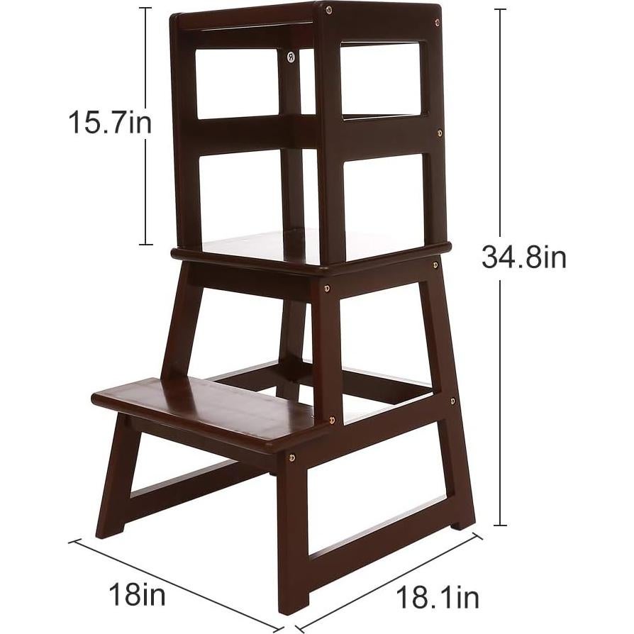 Escalera de Cocina SDADI para Niños 1-3 Años Madera Espresso
