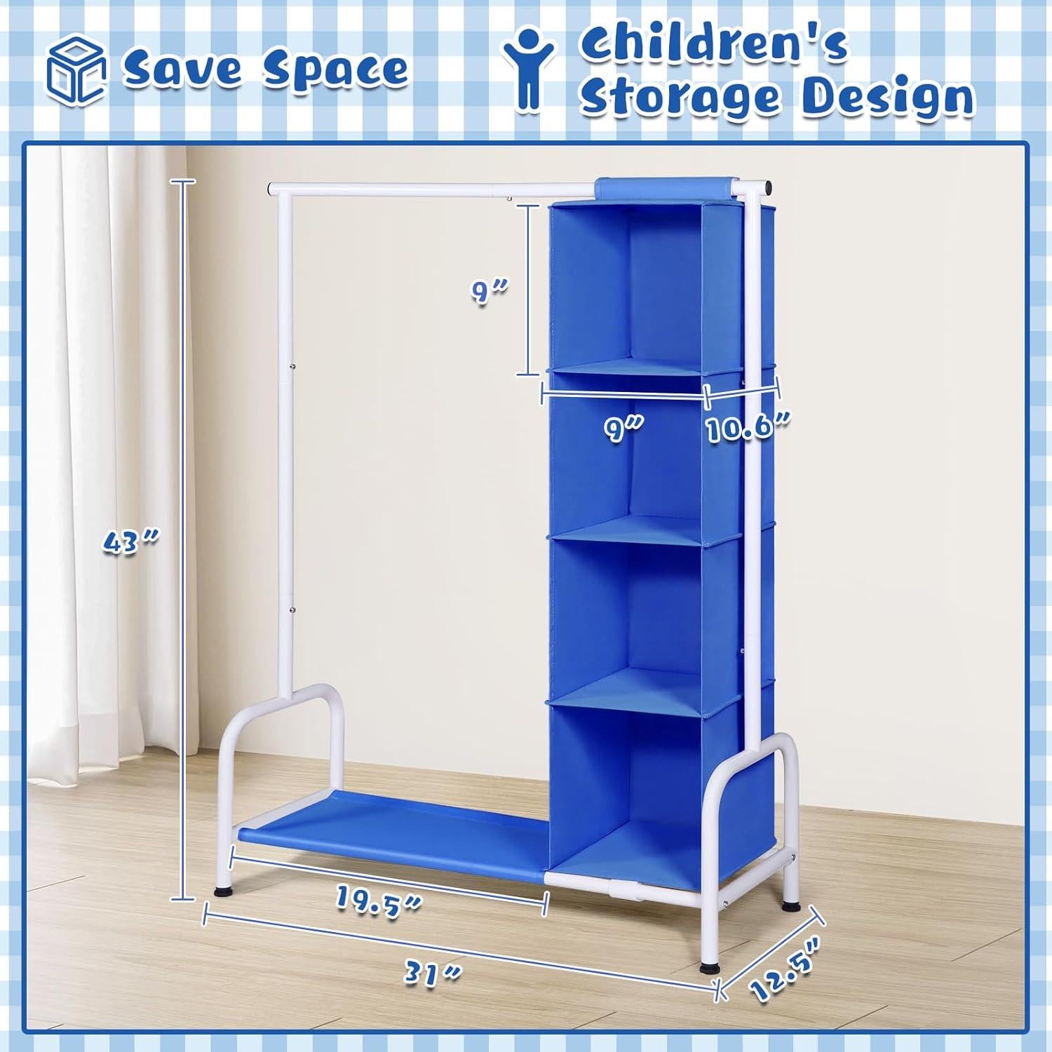 Rack de Disfraces para Niños Univivi, Almacenamiento 3 Estantes