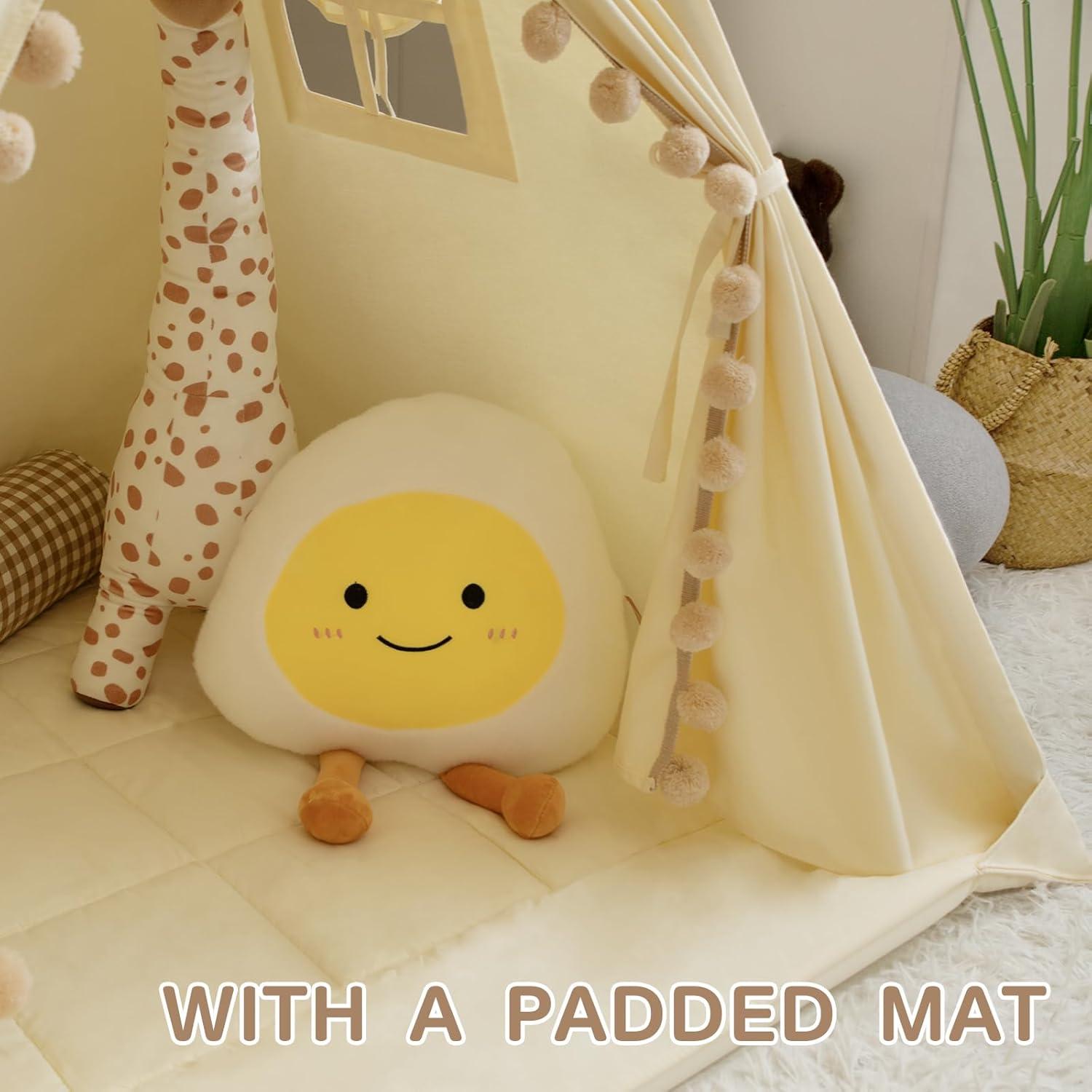 Tienda Teepee para Niños WIRHAO con Alfombra Acolchada 119cm