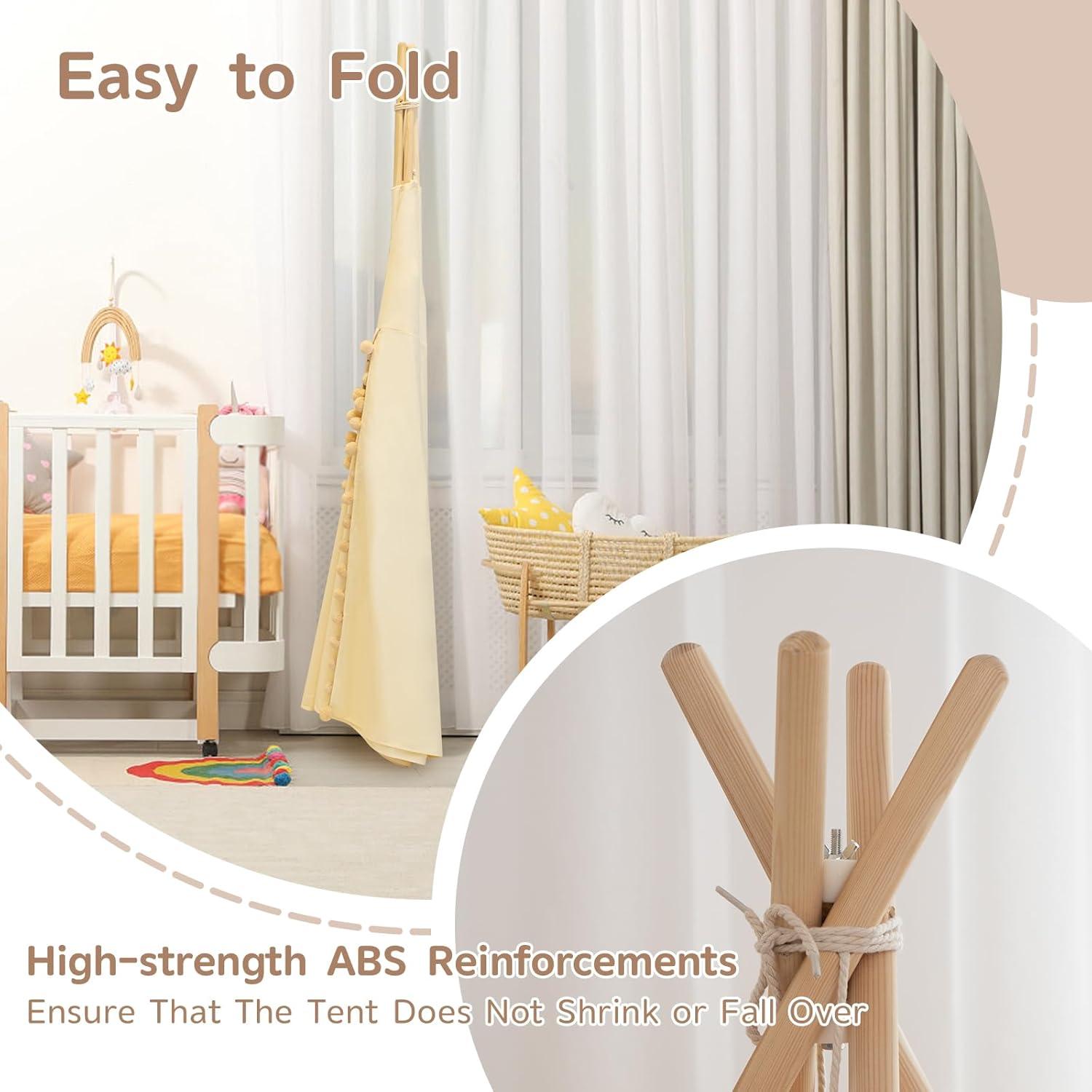 Tienda Teepee para Niños WIRHAO con Alfombra Acolchada 119cm