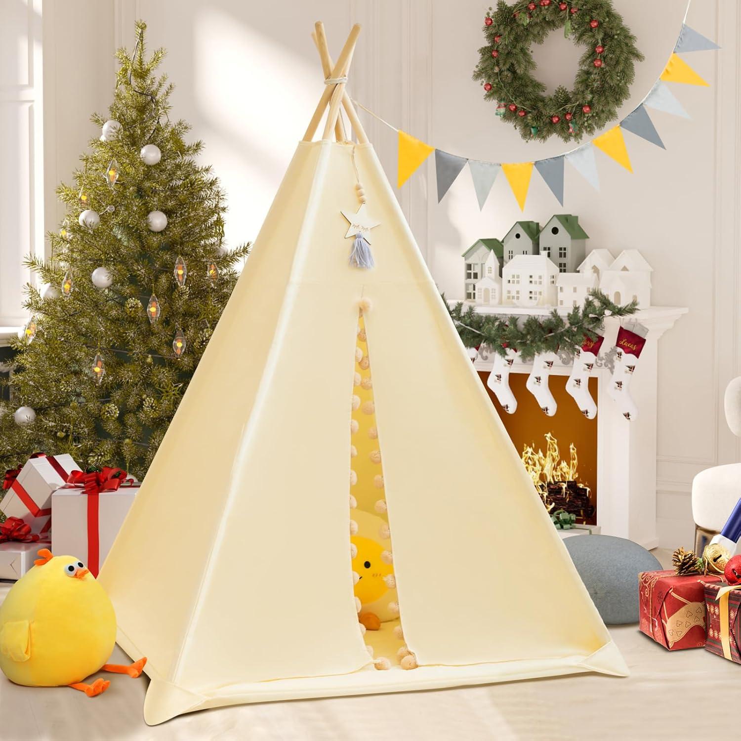 Tienda Teepee para Niños WIRHAO con Alfombra Acolchada 119cm