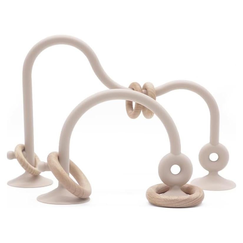 Juguete de Silicona con Ventosa para Silla Alta Beige - Zeeloopbee