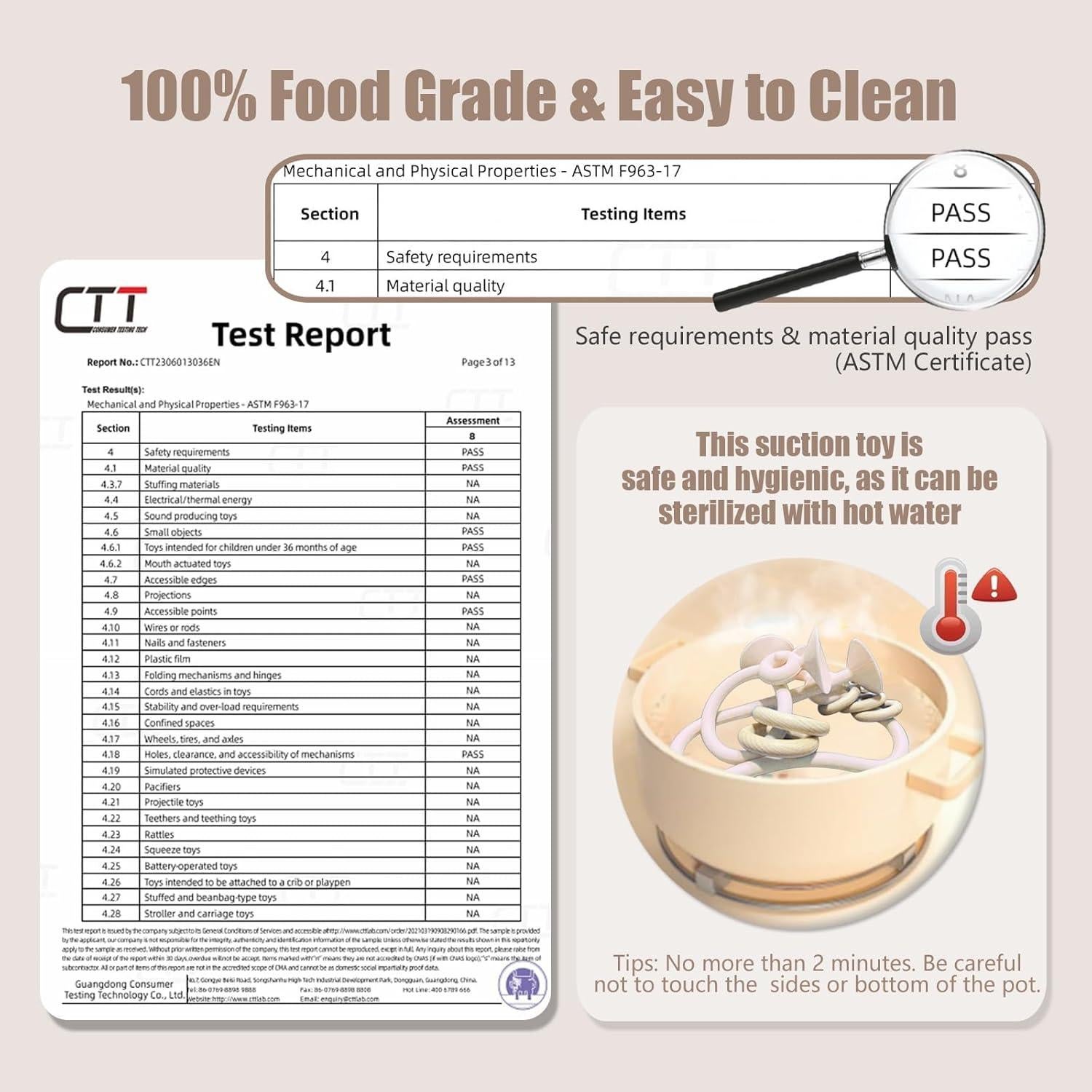 Juguete de Silicona con Ventosa para Silla Alta Beige - Zeeloopbee