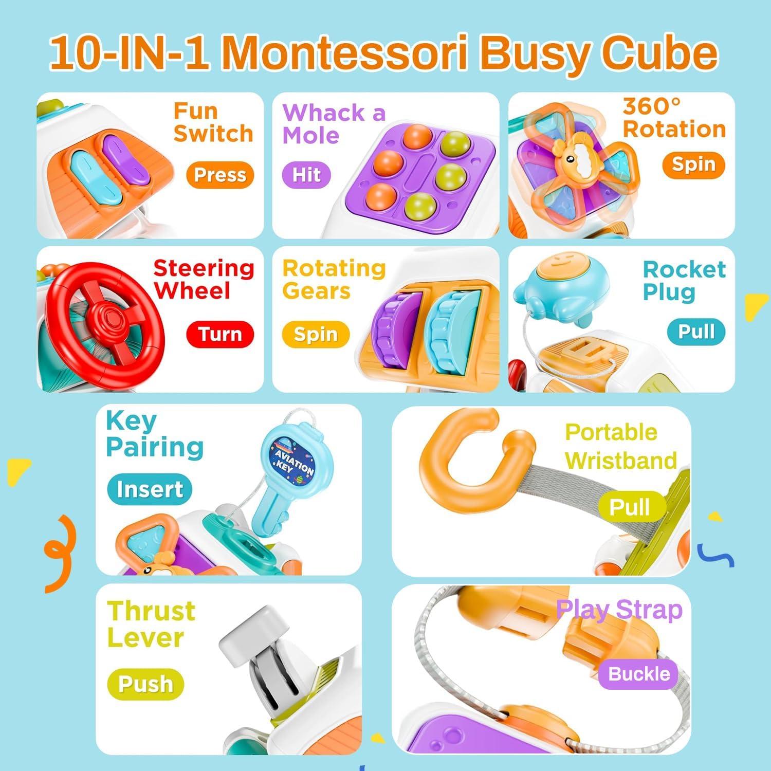 Cubo Ocupado Montessori GZSDLL para Niños 18+ Meses