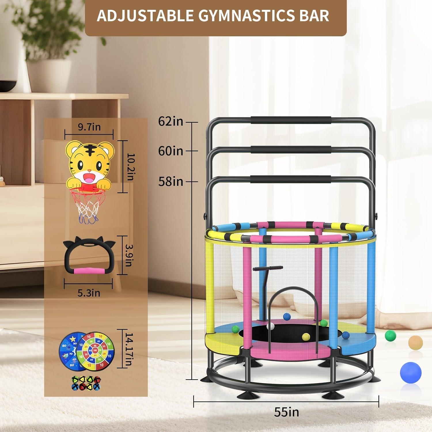 Trampolín Redondo para Niños JO bulidershrs 440lbs Ajustable