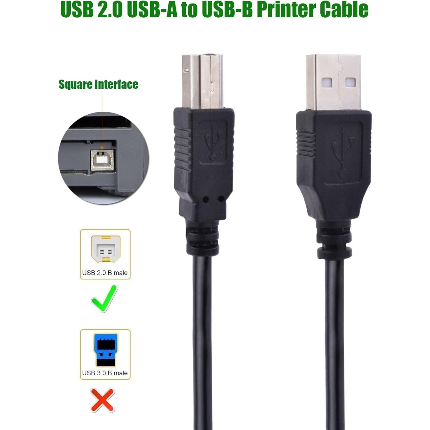 Cable de Impresora USB 2.0 Alitutumao 1.52m Alta Velocidad