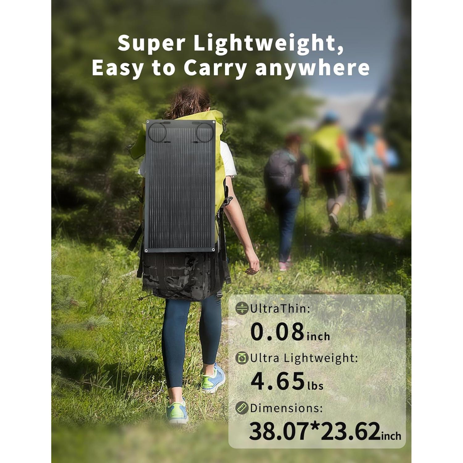 Panel Solar Flexible 200W Greenmagic 2pcs 100W 12V Alta Eficiencia