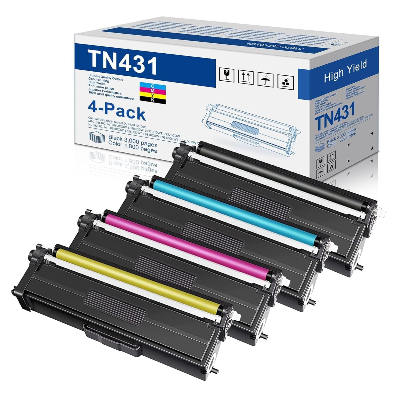 Cartuchos de Tóner TN431 Estward Paquete de 4 Colores