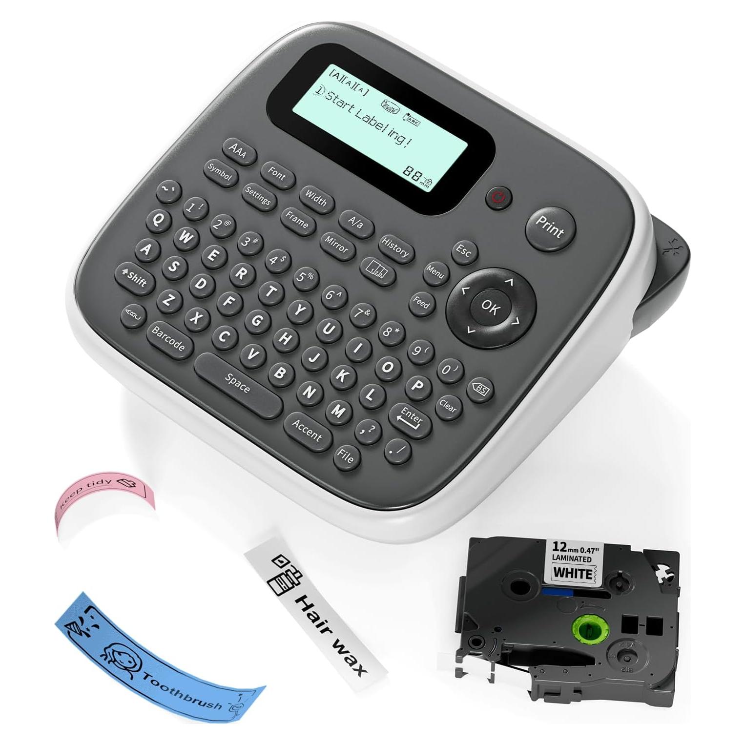 Máquina de Etiquetas EazeID D210S Gris con Cinta 12mm