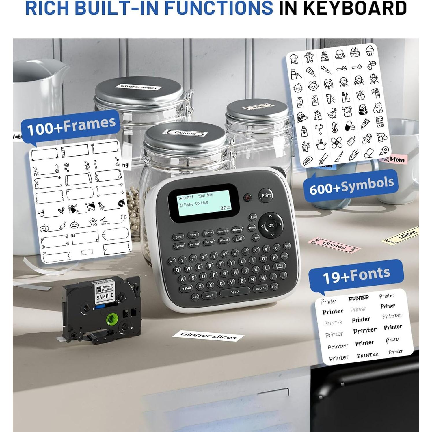 Máquina de Etiquetas EazeID D210S Gris con Cinta 12mm