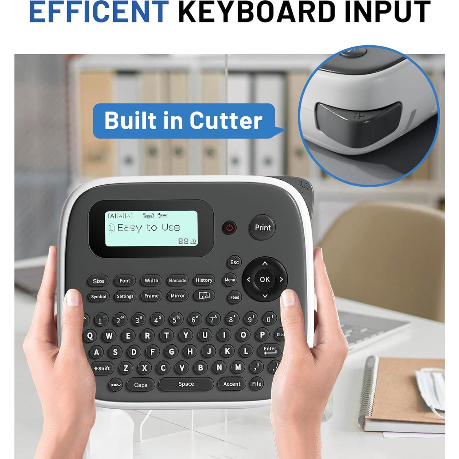 Máquina de Etiquetas EazeID D210S Gris con Cinta 12mm